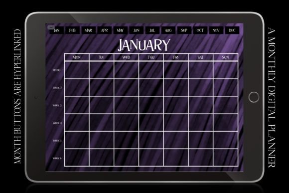 Purple Monthly Digital Calendar Planner